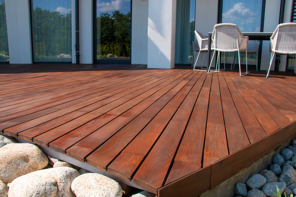 Modern wood decking