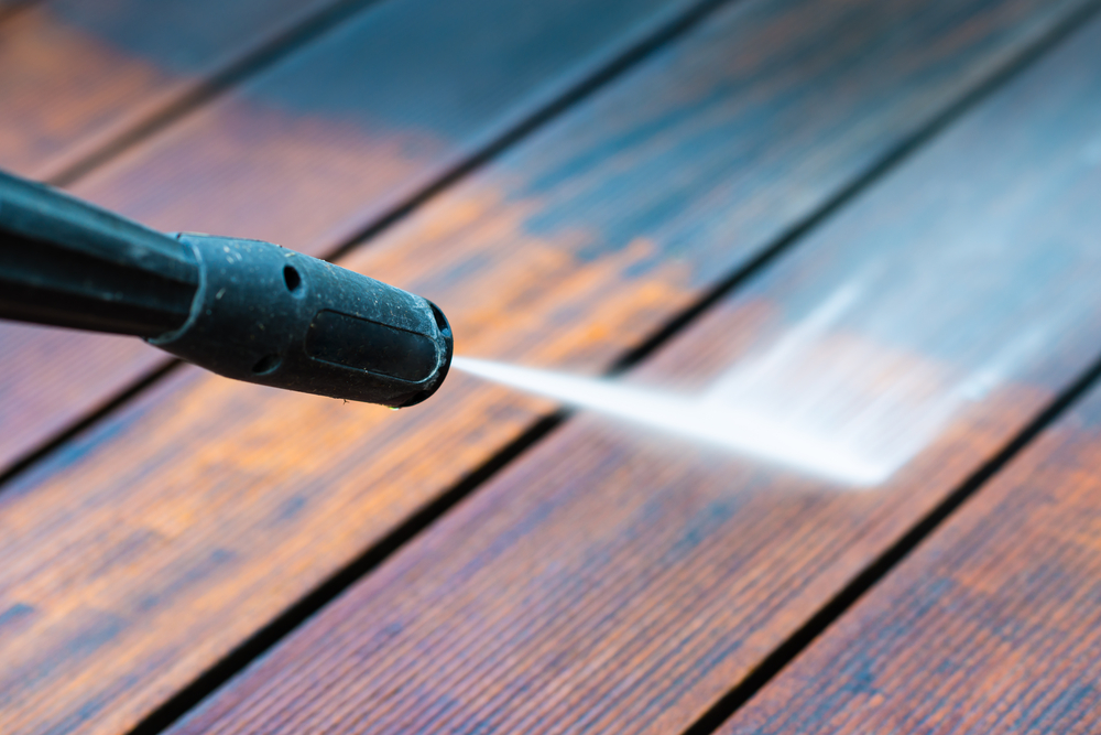 pressure washing wood decking